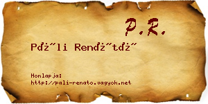 Páli Renátó névjegykártya